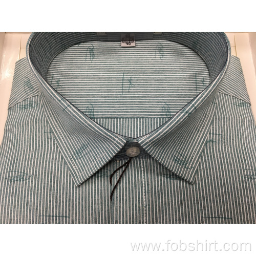 Formal Mens Stripes Shirts Yarn Dyed Long Sleeve Business Shirt Manufactory